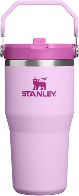 STANLEY IceFlow 2.0 Tumble en paille avec poignée 20 Ôz Ôter sur le couvercle et plier la paille Ôte bouteille d'eau étanche Ô acier inoxydable isolé Ô BPA-Free Ô orchidée douce