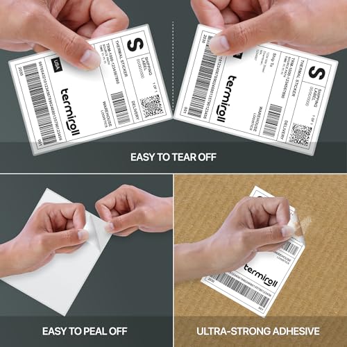 4x6 direct thermal shipping labels  perforated fanfold  500 labelsstack  compatible with rollo zebra idprt munbyn  strong adhesive bpa-free multipurpose commercial grade by termiroll
