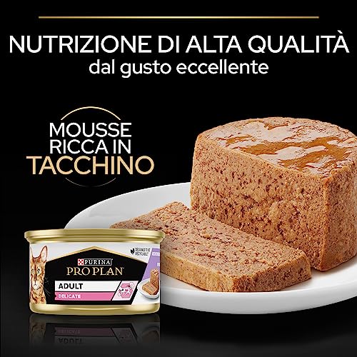 PURINA PRO PLAN Delicate Gatto, Mousse con Tacchino, 24 Lattine da 85 gr - Immagine 4