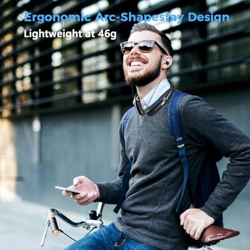Image of Gardway Neckband Bluetooth Headphones, Bluetooth 5.4 Wireless Headphone with Retractable Earbud,16Hrs Playtime, IPX5 Sweatproof, Around The Neck Headphones Stereo Headset