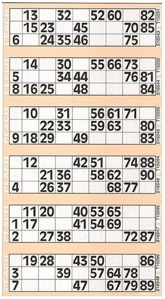750 Bingo Card Booklet (Peach)