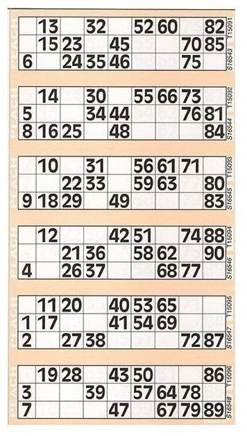 750 Bingo Card Booklet (Peach)
