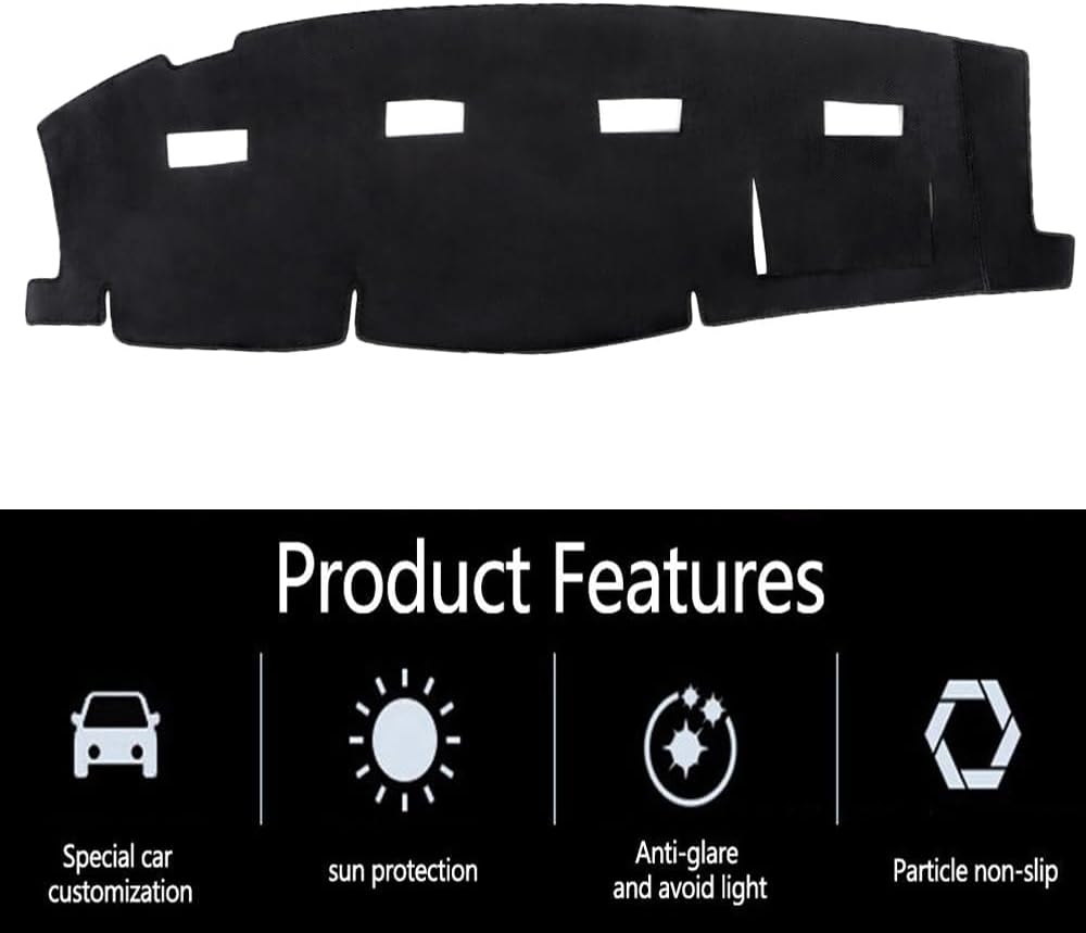 Dash Covers for Dodge-Ram 2006-2009,Polyester Car Dashboard Cover,Dash Board Protecter Cover,Interior Car Dash Board Covers Mat,Black