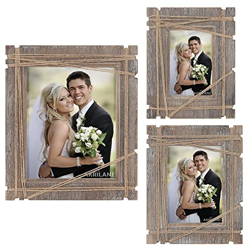 Akrilane 5X7 Picture Frame Wood Rustic, Decorative, Distressed & Vintage Looking Photo Frames Wall Decor For Wall Mount & Table Top Display For Home Decor – 5 X 7 Wedding Picture Frames – Style B #TOP5
