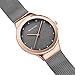 Imagen de BERING 12934-369 Reloj de cuarzo para mujer con caja de acero inoxidable de 34 mm con acabado en oro rosa y esfera gris