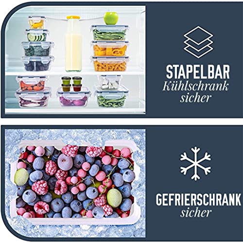 Foto von fullstar 40 tlg Set [20 Behälter + 20 Deckel] Frischhaltedosen Mit Deckel Vorratsdosen Set - Wiederverwendbar Auslaufsichere Frischhaltedosen Set Küche für Mikrowelle Gefrierschrank Spülmaschine