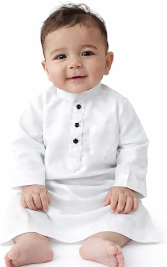 ISLIBA Premium Cotton Arabic Jubba Thobe for Boys | Ramadan &amp; Eid Wear | Soft Comfortable Fabric | Hand-Tailored Stitching...