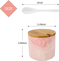 Vista 5 de Salt Cellar with Lid, Ceramic Salt And Pepper Containers with Lid - Salt Cellar with Lid and Spoon For Home and Kitchen - Sugar, Pepper, Spice