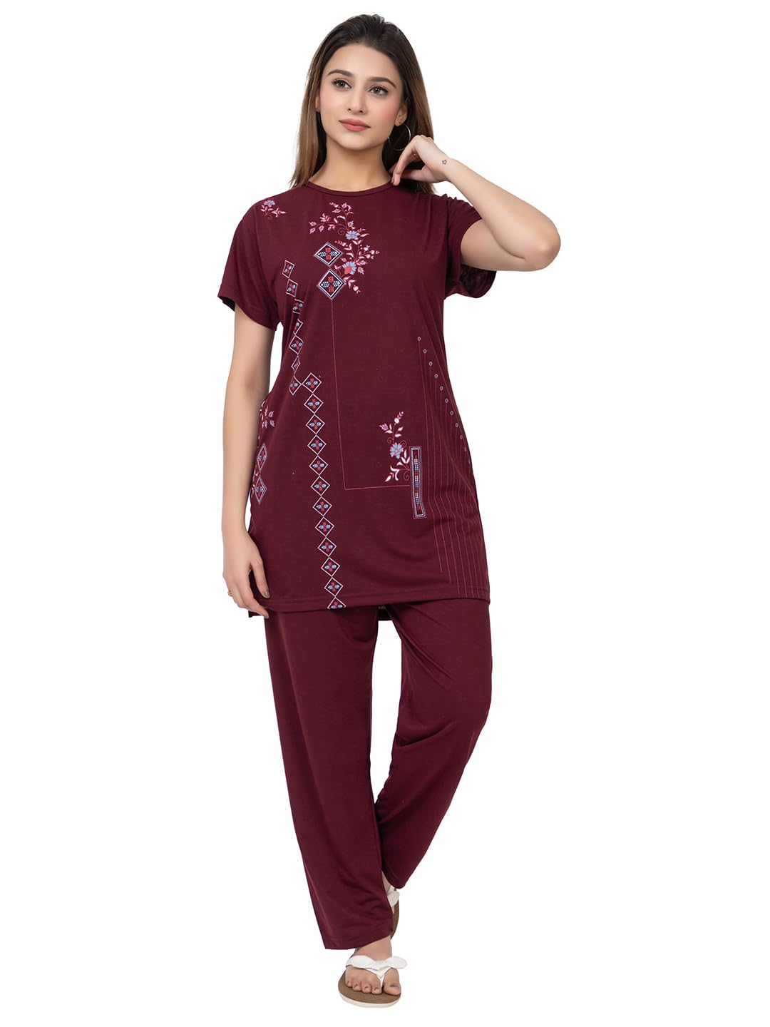 LO G LO Summer Wear Night Wear Round Neck Polycotton Spun Printed Half Sleeve Night Suit for Women's - Review, Price and Buying Guide