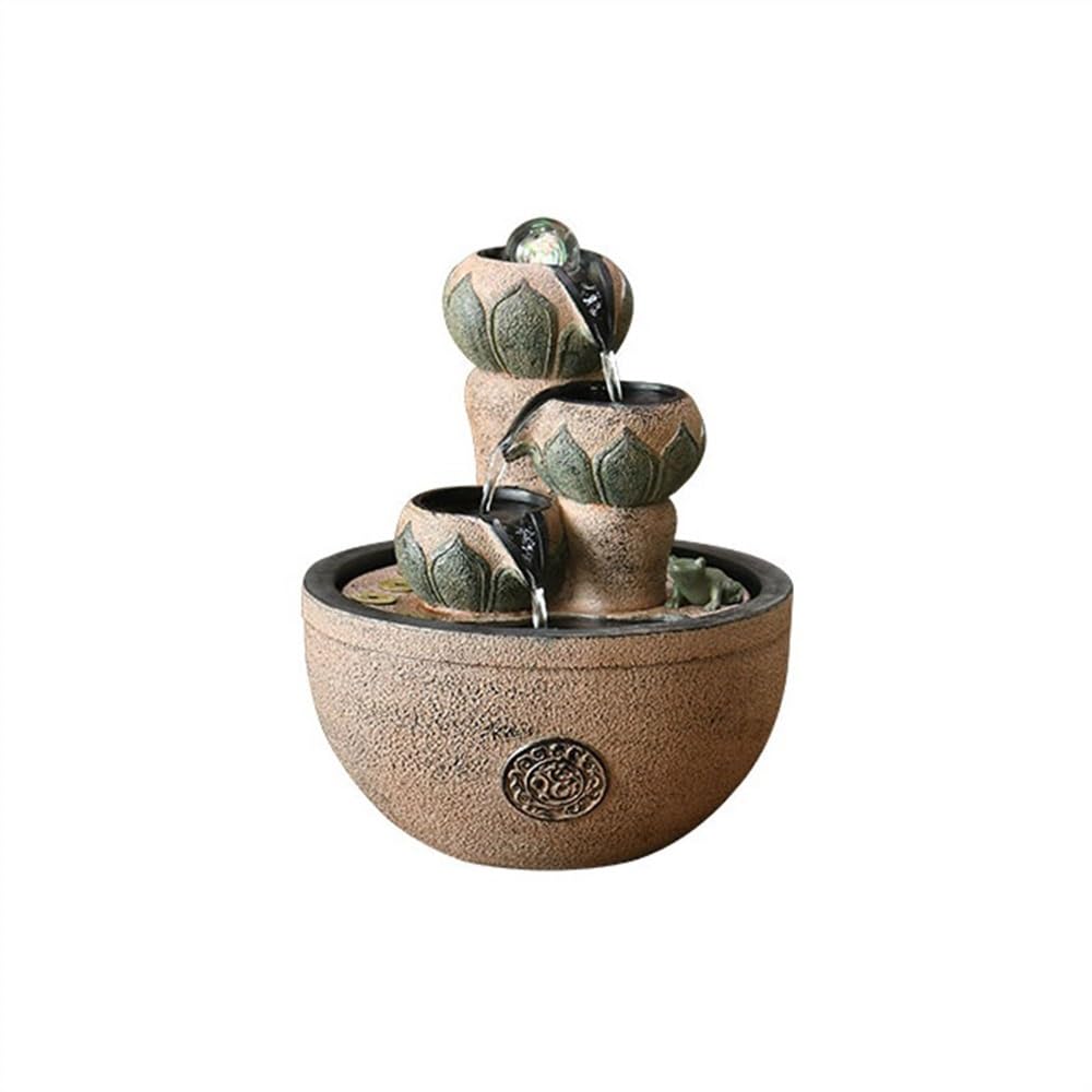 Desktop fountain Attract Wealth Simple Feng Shui Ball Desktop Fountain Streaming Water Ornaments Home Living Room Circulating Desk waterfall decor