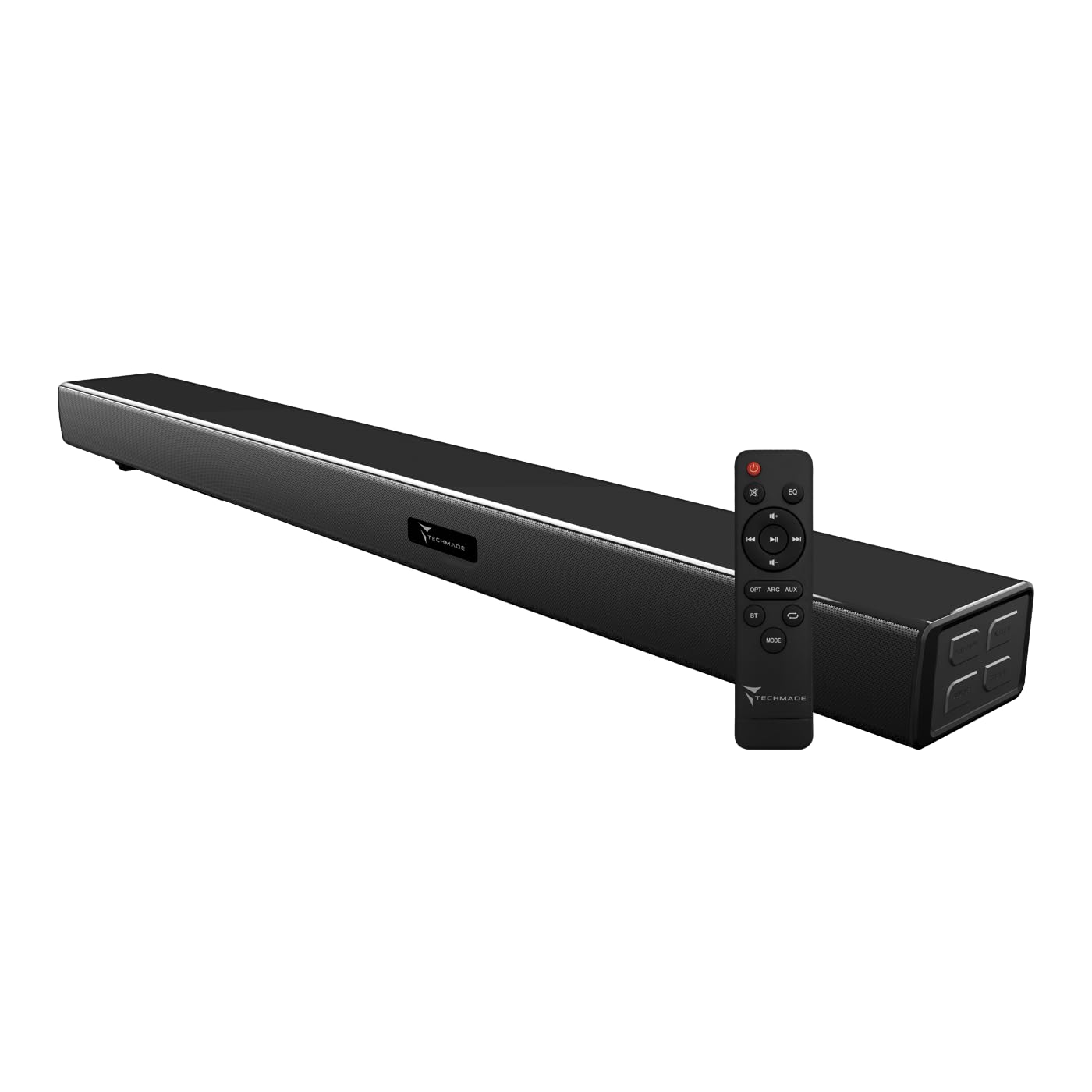 TECHMADE Barre de Son TV Bluetooth | Puissance maximale 120 W, Basses Profondes, Audio stéréo | Bluetooth, AUX, HDMI Arc, Optique (2.1)