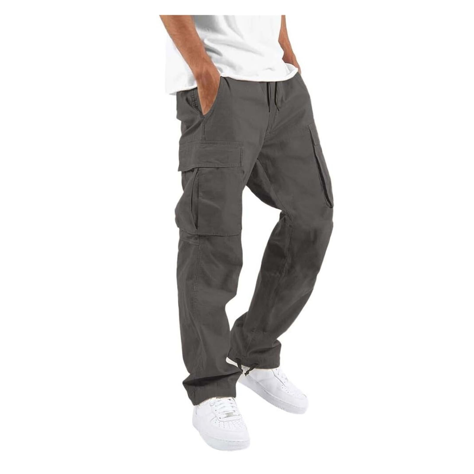 Jogginghose Cargohose Herren, Baggy Jogginghose Herren Breite Jogging Hose Weites Bein Elastische Taille Sweatpants a Sporthose Sweat Pants Männer Sweathose Mit Taschen, S-5XL