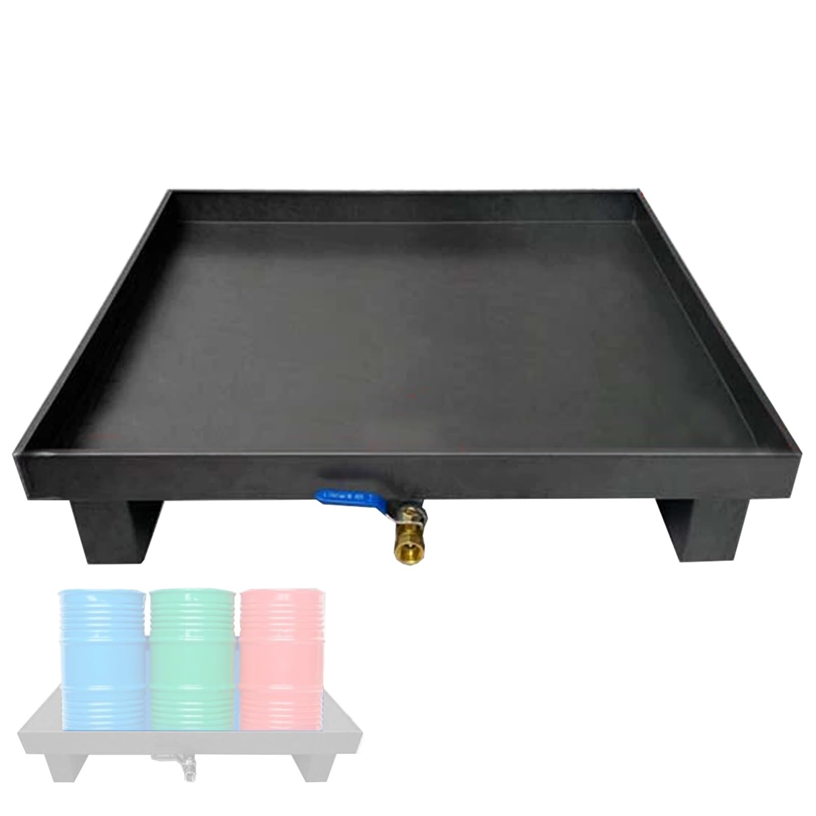 IvyLoutish Spill Tray Drip Tray Raised Base with Drain for High Load Capacity in Warehouses, Factories, and Garages