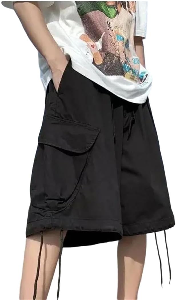 Men Summer Thin Loose Wide Leg Over Knee Shorts