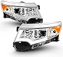 ACANII - For [Halogen Model Only] 2011-2014 Ford Edge Chrome Housing LED DRL Projector Headlights Headlamps Left+Right