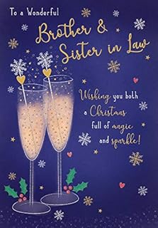 Traditional Christmas Card Brother & Sister in Law - Piccadilly Greetings, A41072,blue|pink|purple,9 x 6 inches