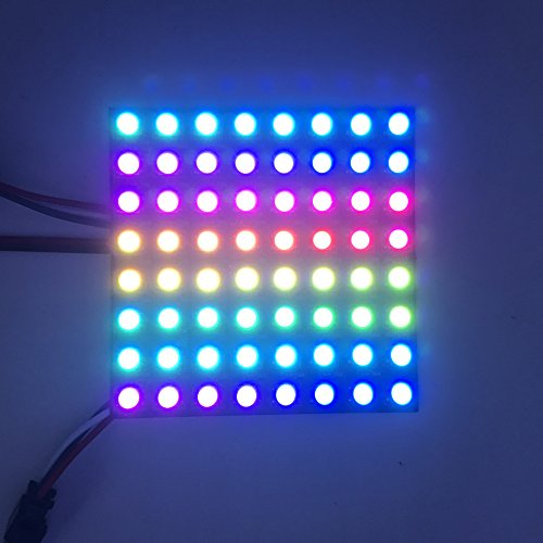 CHINLY WS2812B Panel Led-Matrix RGB 5050SMD 8x8 64 Pixels Matrix Flexible Individually Addressable for Arduino Respberry LED Programmed Panel Screen Image Video Display DC5V