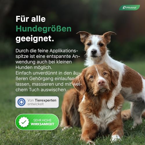 Privana Sanfter Ohrenreiniger 3-in-1 für Hunde & Katzen (100ml) – sanfte Reinigung, Haut-Pflege & Prophylaxe – bei Juckreiz, Ohrmilben, Hefepilzen