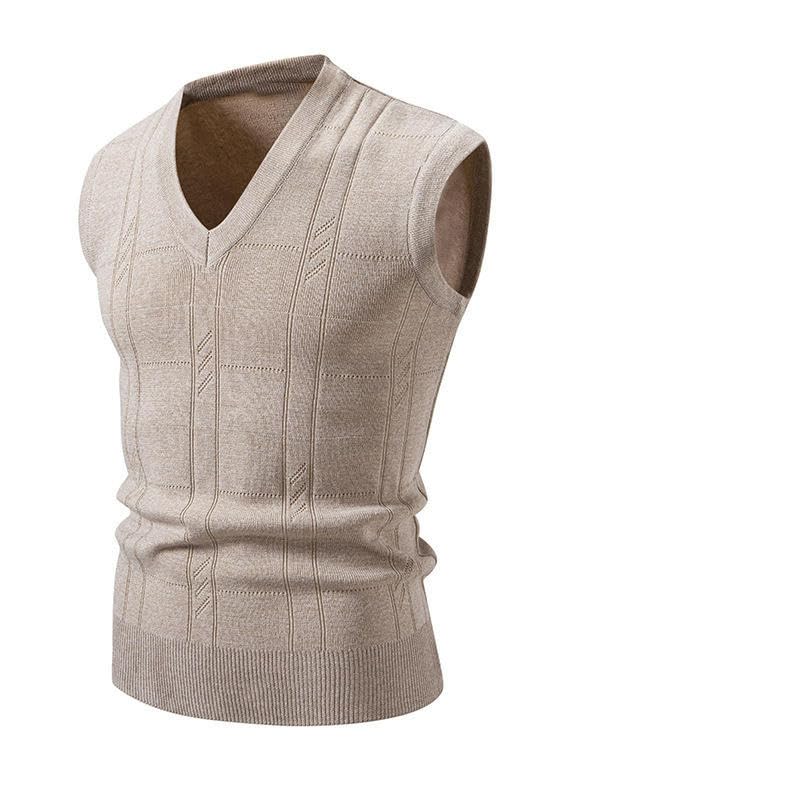 Chaleco casual sin mangas de hombre con cuello en V para oficina y diario 4