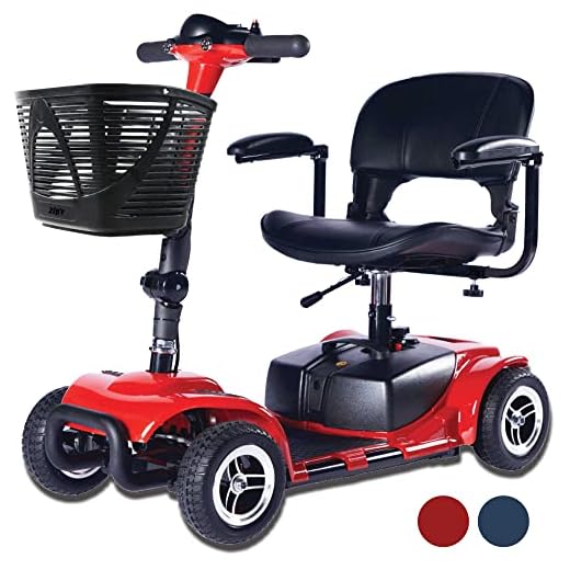 Zipr Roo 4-Wheel Scooter - Portable Folding Mobility Scooter - Power Electric Mobility Scooters for Seniors, Adults, Handicapped, Elderly - Foldable Travel Wheelchair - Range Extended Battery