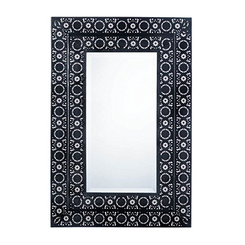 Wall Mirrors Decorative, Bathroom Wall Mirror With Black Frame Moroccan Style #TOP27