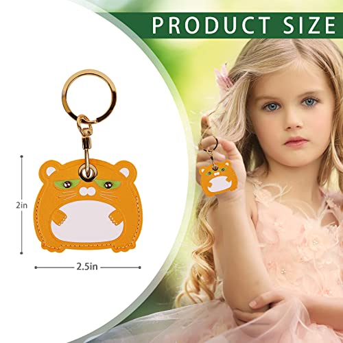Image of Leather Keychain Case Holder Compatible with Apple AirTag, GPS Airtag Keychain Finder Tracker with Key Ring, Anti-Scratch Protective Air Tag Cover | Leather