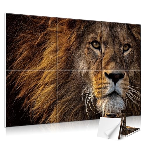 Image of JBER 6 Pack Art Acoustic Panels 72 inch x 48 inch, Soundproof Wall Art, Lion