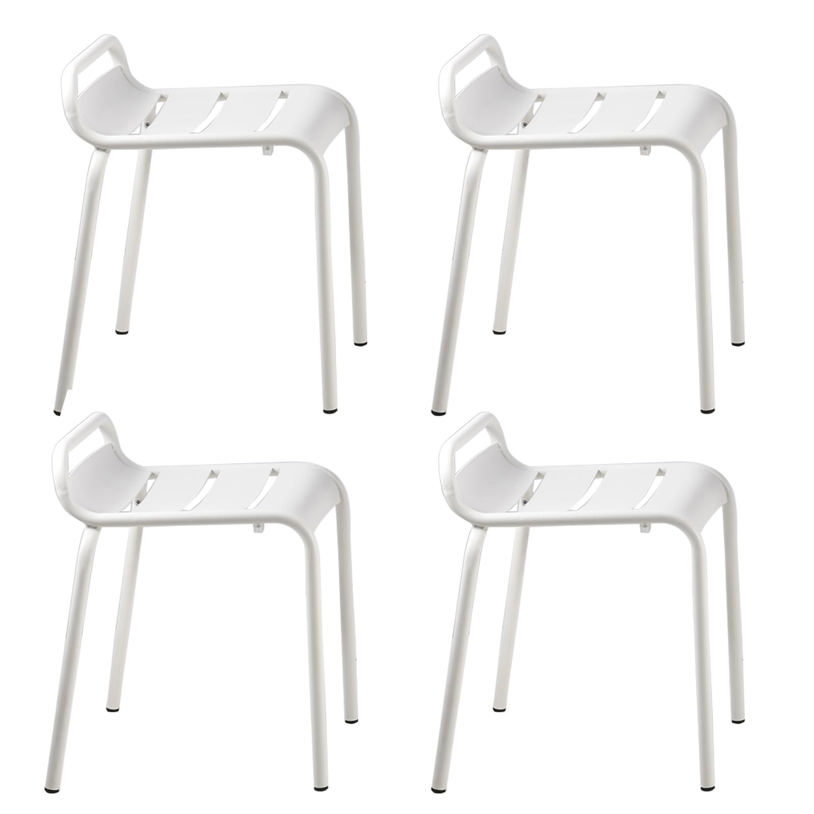 Chaises de patio empilables métal lot 4 dossier bas jardin cuisine