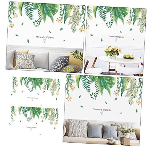 Tofficu 2 conjuntos de decalques tropicais de papel de parede romântico autoadesivo para quarto flor