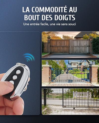 CO-Z Lot de 2 Télécommandes pour Motorisations pour Portails Coulissants et Portails Battants Clés de Sauvegarde sans Fil Distance 30 Mètres Accessoires de Sécurité pour Portails Automatiques – vue 7