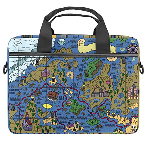 Sacoche pc portable 13 pouces avec carte nautique océan et imprimé marin imperméable