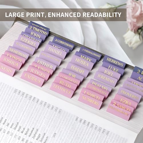 Image of Taja Bible Tabs, 75 Large Print Index Tabs for Women & Men