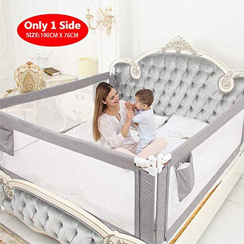 ZEHNHASE Grade de cama para bebés, Barra de cama para crianças. Colchão duplo, Tamanho Queen e King