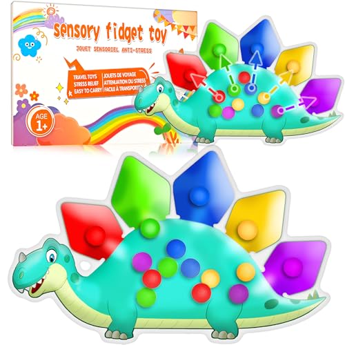 Christmas Stocking Stuffer Gift for Toddler Grandkid Boys Dinosaur Color Sorting Sensory Toy Fine Motor Roadtrip Travel Essential Autism Dementia Fidget Preschool Classroom Activities for Kid Aged 3-5
