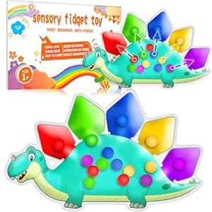 Valentine Day Gift for Toddler Boys Dinosaur Color Sorting Sensory Toy Roadtrip Travel Essenstial Dementia Fine Motor Autism Fidget Preschool Classroom Activities for Kid Easter Basket Stuffer