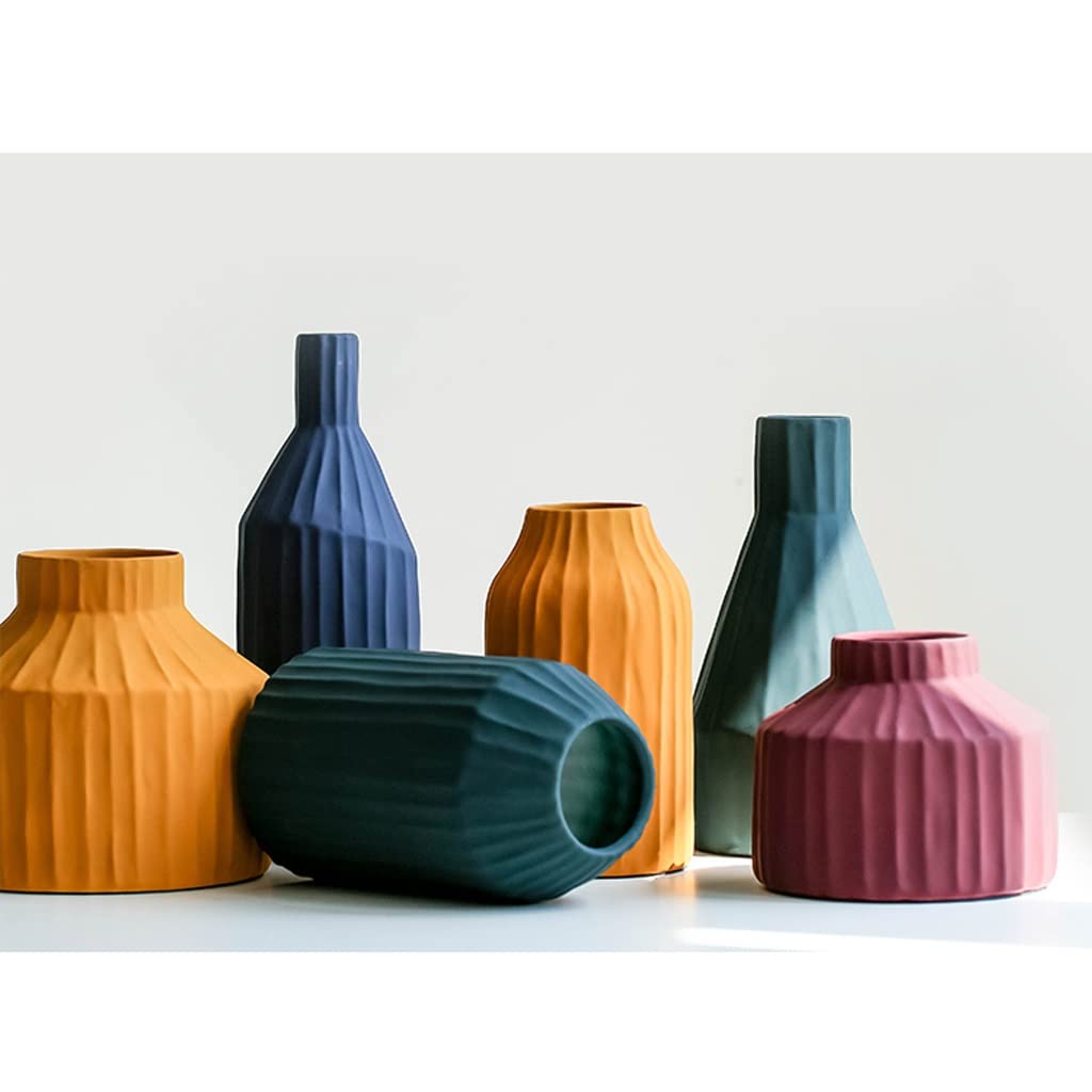 Wazy dekoracji salon wazon wazon ceramiczny matowy suchy kwiat dekoracja stołowa stół dzienna dekoracja Umeblowanie (Size : E)