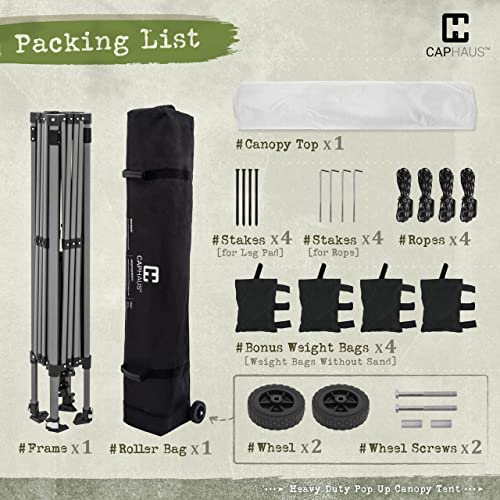 Caphaus Patented One-Push Pop Up Outdoor Canopy Tent, Heavy-Duty Commercial Grade W/Central Lock, Portable And Instant Folding Shelter With Wheeled Carry Bag And Weight Bag, 12Ft X 12Ft, Blue #TOP6