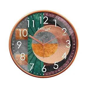 RANDOM 12 Inch Silent Sweep Wall Clock | Stylish Round Decorative Wall Clock for Bedroom, Living Room, Kitchen, and Office | Modern Fancy Analog Clock Design for Home Decor (63653)