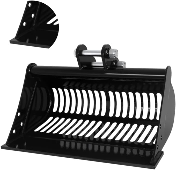 23.6in Mini Excavator Screening Bucket, Skeleton Screen Bucket for Small Digger, Mini Excavator Accessories for Material Sorting, Mini Excavator Bucket and Agt Mini Excavator Parts