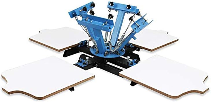 Fayelong Screen Printing Machine 17.7x21.7Inch 4 Color 4 Station Silk Screen Printer for T-Shirt DIY Printing