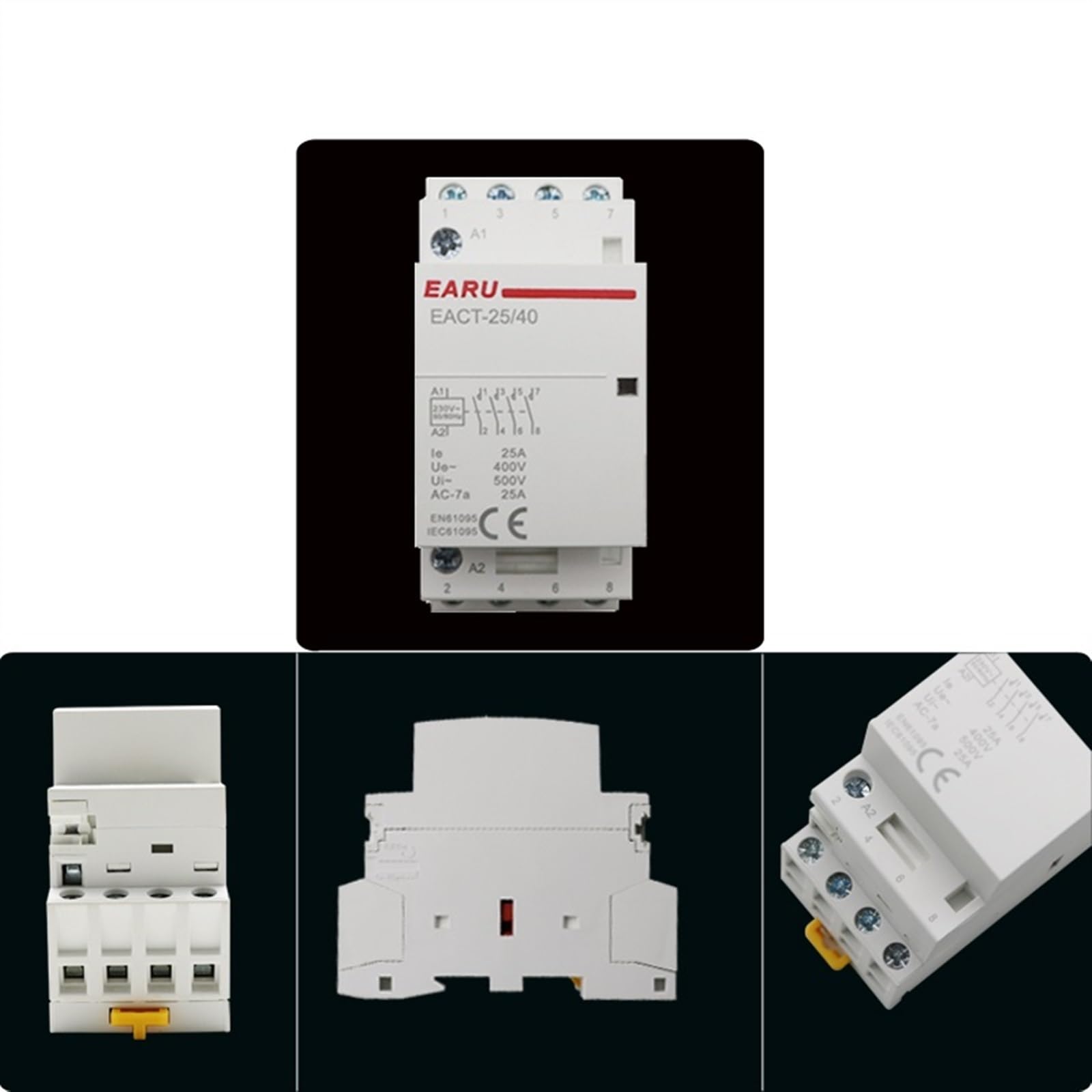 Controlador de Interruptor de Contactor Modular for el hogar, Carril DIN, 4P, 16-25A, CA 220V, 230V, 50/60Hz, 4NO, 4NC, 2NO, 2NC, casa Inteligente, Hotel(25A-4NO)