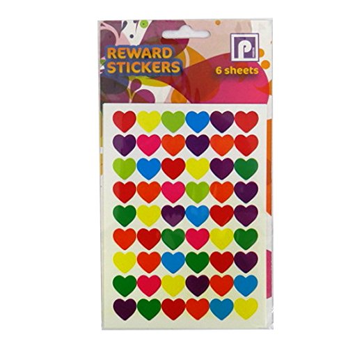 Preisvergleich Produktbild Kinder-Belohnungs-Aufkleber - Herzen - 360 Aufkleber