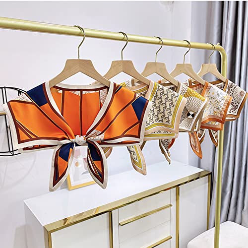 Women Silky Detachable Collar Scarf Colorful Geometric Floral Shawl Wrap Cape Women Scarf Shawl2