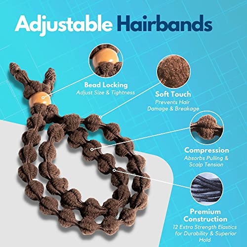 Bunzee Bands - Adjustable Length Hair Ties | Cushioned No-Slip Design | Perfect For Crease Free Thick Ponytails, Buns, Puffs And Updos | Patended (Small, Winter Camo) #TOP1