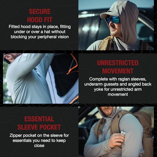 Vertx Men's Full Sun Hoody with Protection, Outdoor Performance Hoodie, Moisture-Wicking, Quick-Dry3