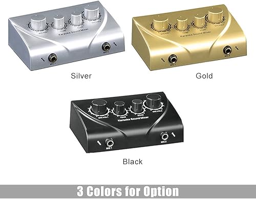Miniatura 7 de Karaoke Mezclador De Sonido Dual Mic Entradas De Audio Mezclador De Auriculares Amplificador De Auriculares Mezclador De 2 Canales Con Cable N-1