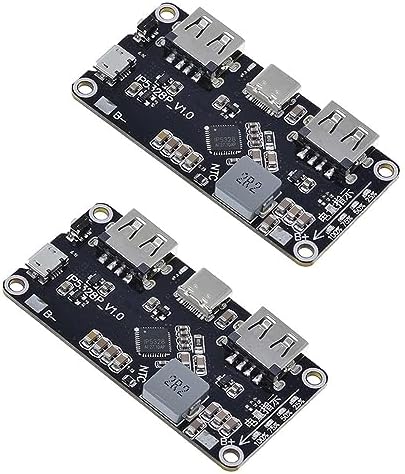 HiLetgo 2pcs IP5328P Dual USB Battery Fast Charge Module Bi-Directional 18W Fast Charging 3.7V to 5V 9V 12V Step Up Power Bank Board QC3.0 FCP AFC MET SFCP Quick Charge Type-C