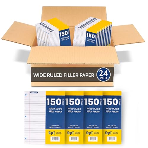 EPI Filler Paper, Wide Ruled Loose Leaf, 3-hole punch, 150