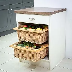 Hyderon Modular Kitchen Wicker Basket (600MM / 22.5 Inch Width with Channel)(Standard Size 8 Inch Height)(Length : 20 Inch) Modular Drawer Wicker Baskets