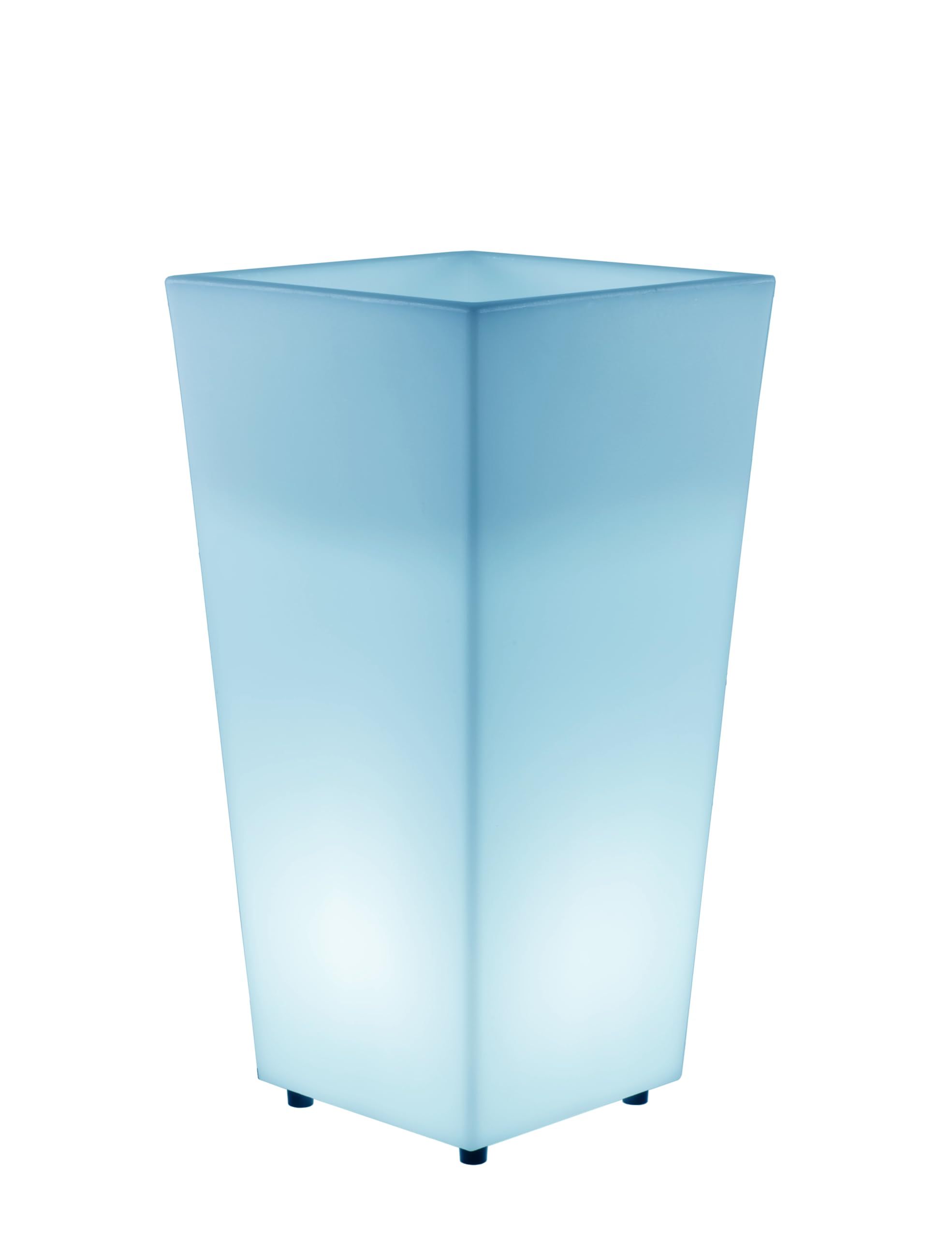 MELISA-Pot lumineux LED d'extérieur RGB solaire rechargeable H58cm Blanc New Garden